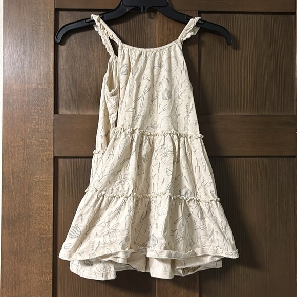 RYLEE + CRU VEGETABLE GARDEN CHILDREN'S TIERED DRESS - NATURAL Size 7 - Picture 7 of 9